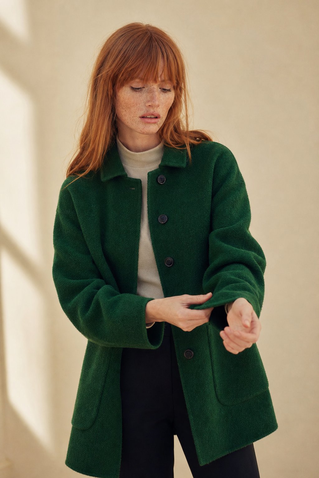 Vesper | Stand Collar Single Breasted Wool Overcoat - View 8