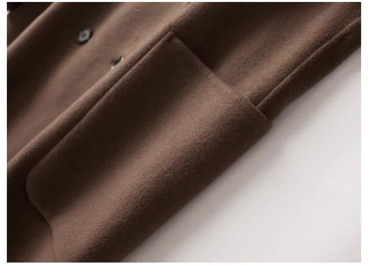 Wilhelmina | Oversized Double Breasted Wool Herringbone Coat - View 25
