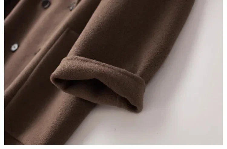 Wilhelmina | Oversized Double Breasted Wool Herringbone Coat - View 26