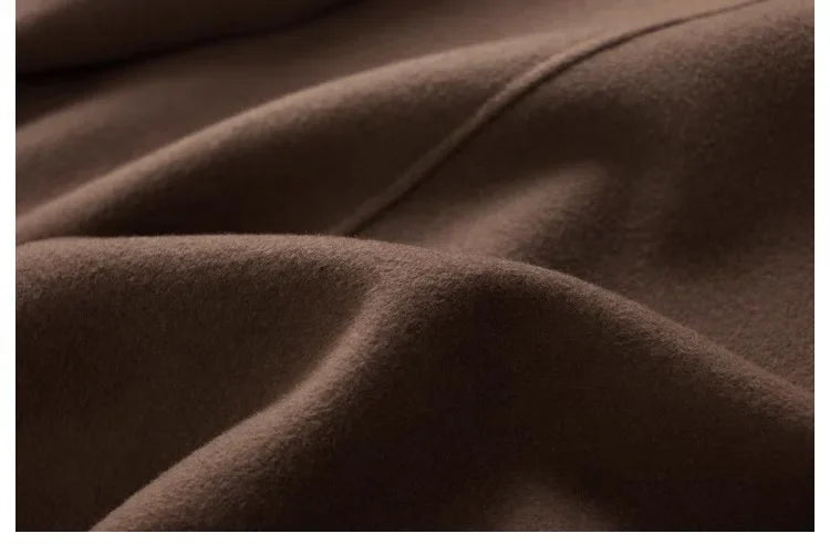 Wilhelmina | Oversized Double Breasted Wool Herringbone Coat - View 29